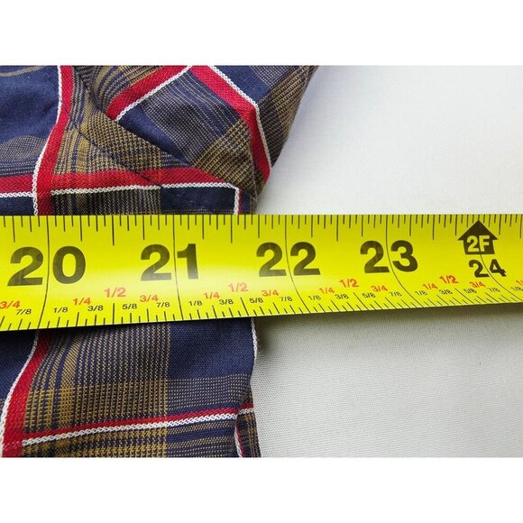 Wrangler 20X Mens Medium Navy Brown Red Check Embroidered Neck Pocket Logo NWT - Picture 2 of 11